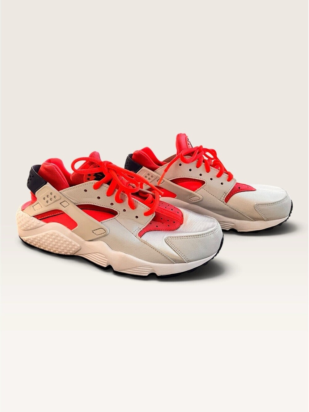 Nike Air Huarache Run Pure Platinum Bright Crimson 634835-013 Women's Size 8